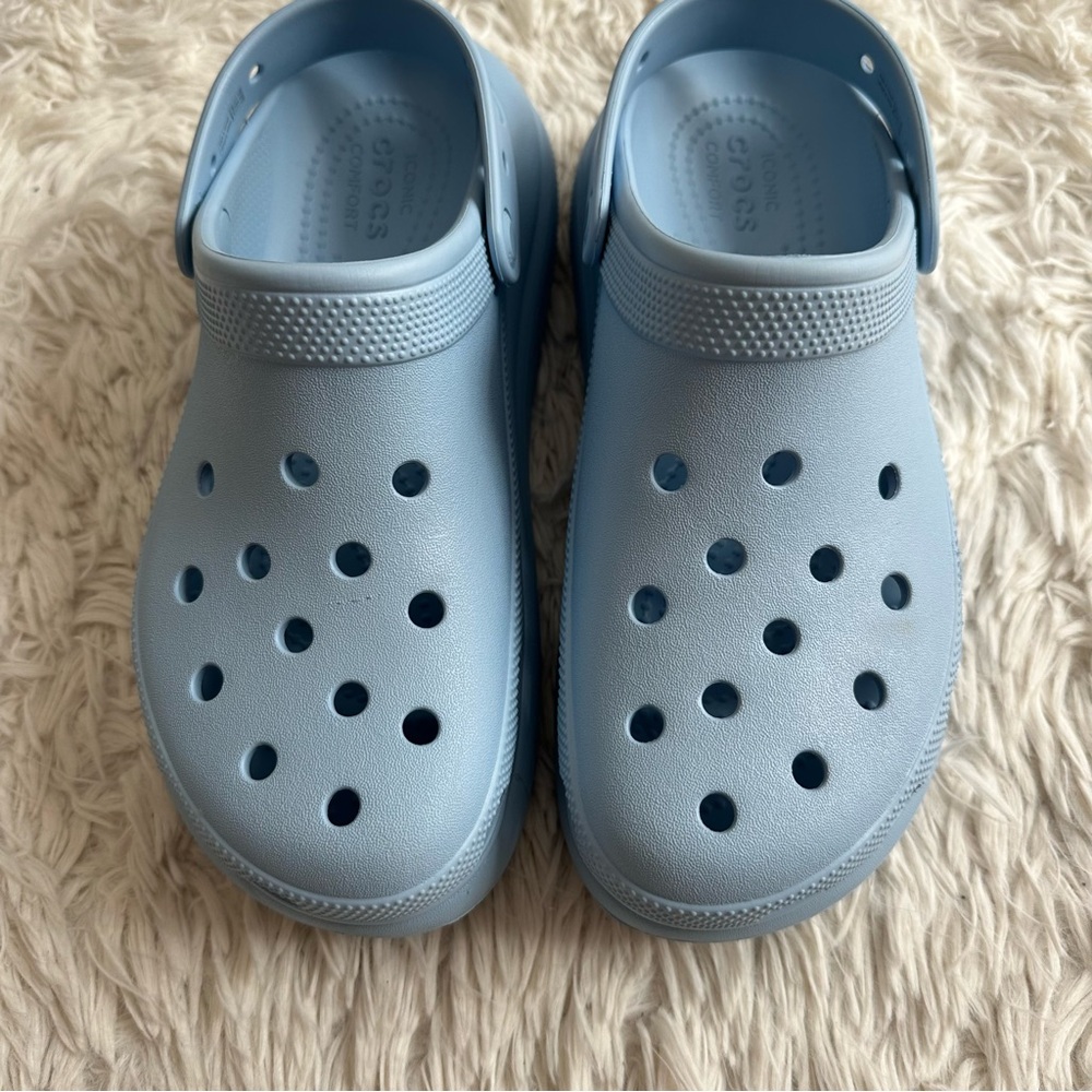 Crocs Classic Crush Platform Clog Blue Womens Size 9 - Picture 3 of 10